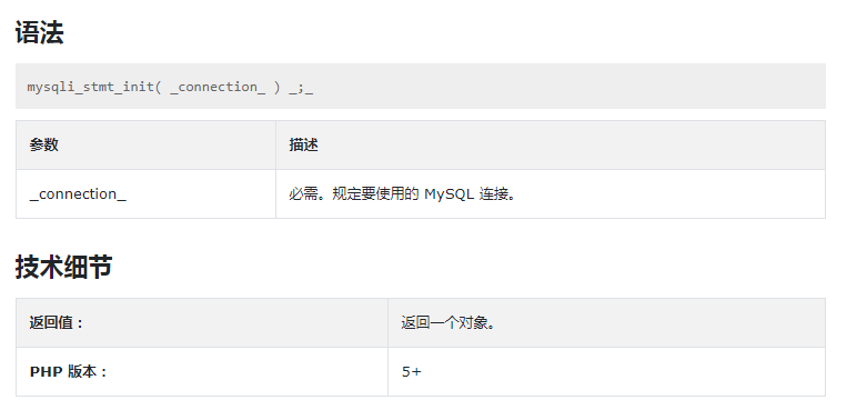 PHP的mysqli_stmt_init()函数讲解及使用方法
