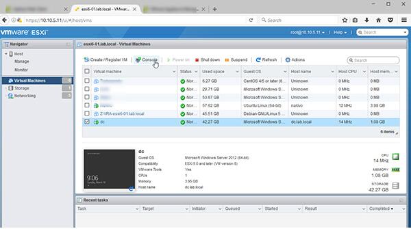 使用VMware主机客户端管理单台ESXi主机