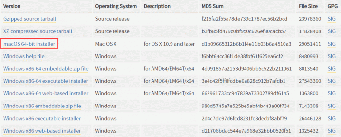 Mac OS安装Python环境 Mac OS安装Python环境