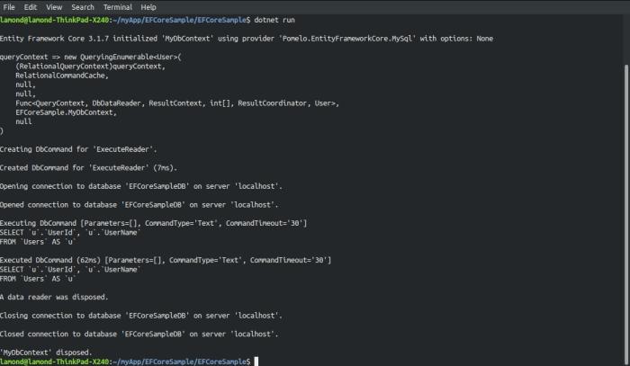 .net core实用技巧——将EF Core生成的SQL语句显示在控制台中 .net core实用技巧——将EF Core生成的SQL语句显示在控制台中