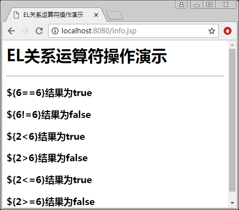 JSP EL关系运算符插图 JSP EL关系运算符
